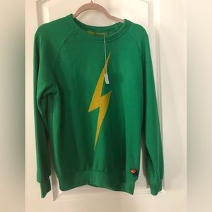 NWT Aviator Nation green bolt sweatshirt sz S